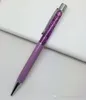 Mode design kreativ kristall penna diamant bollpunkt pennor brevpapper ballpen stylus touch 14 färger oljig svart påfyllning