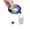 4 cores 3.5oz de aço inoxidável pulseira de quadril frasco de alta qualidade whisky bebidas alcoólicas frascos de álcool metal garrafa de licor 100 pcs sn2022