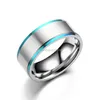 Rainbow Edge Band Rings finger Stainless Steel frosted rings for women men couple fashion jewelry will and sandy