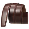 أحزمة 3.1 سنتيمتر فاخرة لا مشبك حزام العلامة التجارية الرجال جودة عالية الذكور حقيقي حقيقي حزام جلدية forjeans الرجال LY131-3691