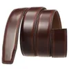 Belts 3.1CM Luxury No Buckle Belt Brand Men High Quality Male Genuine Real Leather Strap ForJeans Men's LY131-3691