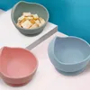 Baby Silicone Bowl Spoon Maternal Infant Feeding Cutlery Suction Cup Complementary Food Drop Proof Set B124