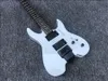 Custom White Headless Electric Guitar Black Body Bindning, Kina EMG Pickups 9V Battery Box, Tremolo Bridge
