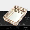 1Pc Vintage Glass Mirror Storage Tray Desktop Decorative Dessert Fruit Jewelry Display Plate Boxes & Bins