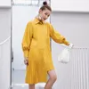 Casual Pleated Women's Dress Lapel Collar Lantern Long Sleeve Asymmetrical Hem Female Dresses Fashion Clothing 210520