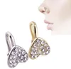 Clip on Nose Ring Piercing Jewelry Fashion Body Diamond Heart Star Shaped Nose, Non-porous Pierce