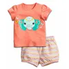 Baby Girls Tenues 100% coton Summer manches courtes enfants Tee-shirts Shorts Pantalons 2 3 4 5 6 7 ans Pyjamas de nuit de fille 210413