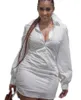ファッションカジュアルな女性のドレスセクシーなVネックショートビーチドレスシフォンホワイトミニ緩いカジュアルTシャツドレスプラスサイズ8805