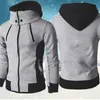 Sonbahar Kış erkek Ceket Slim Fit Kapşonlu Zip Up Ceketler Erkek Katı Renk Pamuk Sıcak Hoodies Coat Erkekler Giyim Tops 211014