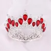 Crystal Vintage Royal Queen King Tiaras Crowns Män Kvinnor Pagant Prom Diadem Hårprydnad Bröllop Hår Smycken Tillbehör