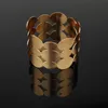 1pc Tibetan European Metal Gold Silver Plated Hollow Wide Open Bangle Cuff Bracelets for Women Femme Oval Bracelet Jewelry B12 Q0719