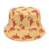 Flamingo impressão balde chapéus pescador chapéu tendência da moda feminina chapéus ao ar livre 2238