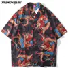 Camicie per uomo Drago cinese Hawaiian Beach Holiday Style Casual Harajuku Manica corta Oversize Summer Hawaii Top Shirt 210601