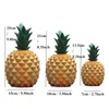 VILEAD Resin Pineapple Piggy Bank Miniature Figurines Model Money Box Fruit Decoration Interior Living Room Home Decor 211101