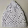 Abbigliamento etnico Cappello musulmano Berretto Nazionale Maglia a maglia Crochet Manuale Bianco Gorro Beanie Turco islamico Kufi Taqiya Takke Peci Skull P256J