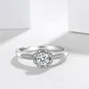 Panash 100% Original 925 Silver Wedding Ringar för Kvinnor Lyxig Fine Smycken Zirconia Diamond Ring Storlek 4-10 J-416