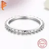 Klusterringar 100% 925 Sterling Silver Glänsande CZ Enkelt för tjejer Ladies Engagement Julklapp 2021 Finger Ring Smycken