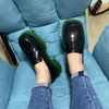 Vårklackar Kvinnlig brittisk stil tjocklastad college casual loafers läder mode skor tjejer
