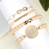 Set di braccialetti di perline arancioni per donna Catene di fiori Bracciale regolabile Bracciale gioielli Bransoletka GC538