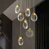 Compound attic crystal chandelier living room dining stair lamp decoration exhibition hall industrial rope Pendant Lamps
