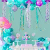 40 inch 2 stks spiegel kleurrijke kwallen honingraat swirl onder de zeemeermin partij decoraties opknoping oceaan bruiloft baby shower q0810