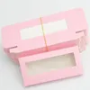 False Eyelashes Wholesale Paper Lash Boxes Packaging Eyelash Box Package Customize No Tray Logo Rectangle Pink Cardboard Storage Makeup Case