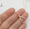 Trendy Wishbone Lucky Pendant Gold Silver Plated Fashion Jewelry Collar llamativo Collares de mujer