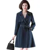 Kvinnors trenchrockar Kvinnor Plus Size Womens Mom's Coat Spring Autumn medel￥lders dubbelbr￶st l￥nga vindbrytare damer avslappnad