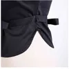 [EAM]春の夏の襟のノースリーブ黒の不規則な包帯メッシュステッチ緩いシャツの女性のブラウスファッションJT870 21512