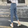 Kadınlar için anne kot pantolon kadın gündelik denim pantolon erkek arkadaşları femme pantolon yırtık vintage artı boyut 210608