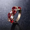 Trouwringen Elegant wit zwart gevulde kleur cz ring uniek ontwerp vintage feest voor vrouwen mode sieraden maat