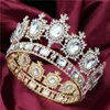Barokowa Królowa King Bride Tida Korona Dla Kobiet Strzelona Prom Bridal Wedding Akcesoria Tiaras i Korony Biżuteria Włosów Pageant X0726