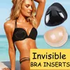 Traje de yoga Acolchado invisible para mujer Inserciones de sujetador mágico Esponja Pecho Push Up Pads Traje de baño Almohadilla de silicona Cubierta de pezón Pegatinas Parche