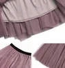 Spring Women's Tulle Voile Sexy Skirts Elastic High Waist Long Mesh Womenes Summer Beach A-Line Maxi & Midi 210621