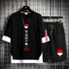 Anime T-Shirt Itachi Costume Cosplay Nero Manica Corta Moda Sharingan Costumi Vestito Y0913