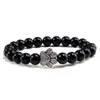 fashion handmade natural stone black beaded men's bracelet cute cat claw lucky men's jewelry birthday gift