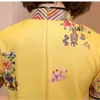 M-XXL желтый черный свободные моды современное тенденция Cheongsam платье для женщин с коротким рукавом Qipao традиционная китайская одежда этническая одежда