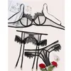 NXY Sexy Set Set Plus Size Lingerie Corsetto Biancheria intima Donne Pizzo Floral Bralette Bralette Brales Bras G String Giarrettiera Esotico S 1126