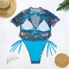 Trzy sztuki bikini set 2021 Kobiety strojów kąpielowych i ukrywanie brazylijskiego kostiumu kąpielowego Kobiece kąpielowe letnie plaż