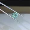 Excellent Quality Diamond Test Past 1 Carat 6.5mm Blue Moissanite Brilliant Cut Round Loose Gemstone for Wedding Jewelry Making H1015