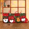 Calza di Natale Bambini039s Sacchetto di caramelle decorazioni di cartoni animati Calze per zampe Soffici calzini di Babbo Natale Fiocco di neve Decorazione dell'albero di Natale F3300144