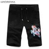 Kirin Embroidery Shorts Men Summer Fashion Black White Casual Cotton Shorts Mens Chinese Style Beach Shorts Plus M-5XL 210528