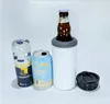 2021 sublimation 16oz 4 in 1 tumbler blank can cooler white Stainless Steel straight tumbler with 2 lids