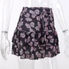 Skirts InsDoit Gothic Print Summer Sexy Skirt Women Ruched Streetwear Punk High Waist Bandage Mini Grunge Elegant Short