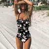 Сексуальный купальник женские купальники вырезать купальный костюм лето толчок монокини принт плавать пляж пляж носить женщину 210630