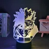Nattlampor LED -ljus fixtur anime figur dubbel färg narutoed uzumaki och sasuke uchiha lampa vara sovsal belysning vilja av hol3390478