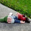 庭の飾り面白い酔っぱらい彫刻の創造的な眠っている眠っている眠っているノーム装飾像の置物ミニチュアランドスケープオーナメント2420519
