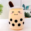 Cute Cartoon plush toys Bubble Tea Cup Shaped Pillow Soft Back Cushion Creative Funny Boba Pearl Milk Pillows For Kids Birthday christmas gifts