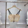 2022 verão nova fina camisole fina moda frisado bowknot colheita brastare brassiere underwear sexy sexy slim malha tanque tops