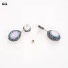 JK Natural White Pearl Pink Crystal Black Macarsite Silver Stud Earrings Cute For Women
